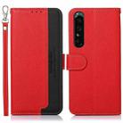 For Sony Xperia 1 V KHAZNEH Litchi Texture Leather RFID Phone Case(Red) - 1