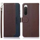 For Sony Xperia 10 V KHAZNEH Litchi Texture Leather RFID Phone Case(Brown) - 1
