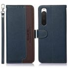 For Sony Xperia 10 V KHAZNEH Litchi Texture Leather RFID Phone Case(Blue) - 1