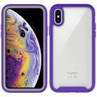 For iPhone X Starry Sky Solid Color Series Shockproof PC + TPU Protective Case(Purple) - 1