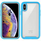 For iPhone X Starry Sky Solid Color Series Shockproof PC + TPU Protective Case(Light Blue) - 1