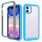 For iPhone 11 Starry Sky Solid Color Series Shockproof PC + TPU Protective Case(Light Blue) - 1