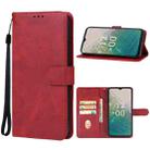 For Nokia C32 Leather Phone Case(Red) - 1