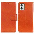 For Motorola Moto G73 5G Nappa Texture Flip Leather Phone Case(Orange) - 1