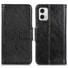 For Motorola Moto G73 5G Nappa Texture Flip Leather Phone Case(Black) - 1