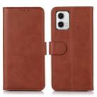 For Motorola Moto G73 5G Cow Texture Leather Phone Case(Brown) - 1