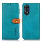 For OPPO Reno8 T 4G KHAZNEH Dual-color Cowhide Texture Flip Leather Phone Case(Blue) - 1