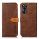 For OPPO Reno8 T 4G KHAZNEH Dual-color Cowhide Texture Flip Leather Phone Case(Brown) - 1