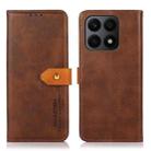 For Honor X8a 4G KHAZNEH Dual-color Cowhide Texture Flip Leather Phone Case(Brown) - 1