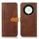 For Honor X9a / X40 5G KHAZNEH Dual-color Cowhide Texture Flip Leather Phone Case(Brown) - 1