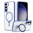 For Samsung Galaxy S23+ 5G Skin Feel MagSafe Shockproof Phone Case with Holder(Sierra Blue) - 1