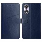 For OPPO Reno8 T 5G/A1 Pro 5G HT01 Y-shaped Pattern Flip Leather Phone Case(Blue) - 1