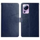 For Xiaomi 13 Lite HT01 Y-shaped Pattern Flip Leather Phone Case(Blue) - 1