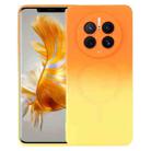 For Huawei Mate 50 Pro Liquid TPU Silicone Gradient MagSafe Phone Case(Orange Yellow) - 1