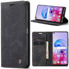 CaseMe 013 Multifunctional Horizontal Flip Leather Phone Case For OPPO A96 4G / A36 4G／A76 4G／K10 4G ／Realme 9i 4G (Black) - 1