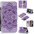 For Huawei nova 7 SE Mandala Embossing Pattern Horizontal Flip PU Leather Case with Holder & Card Slots & Walle & Lanyard(Purple) - 1