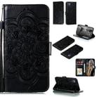 For Huawei nova 7 Mandala Embossing Pattern Horizontal Flip PU Leather Case with Holder & Card Slots & Walle & Lanyard(Black) - 1