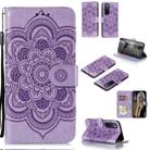 For Huawei nova 7 Mandala Embossing Pattern Horizontal Flip PU Leather Case with Holder & Card Slots & Walle & Lanyard(Purple) - 1