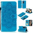 For Huawei nova 7 Pro Mandala Embossing Pattern Horizontal Flip PU Leather Case with Holder & Card Slots & Walle & Lanyard(Blue) - 1