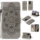 For Huawei P40 pro+ Mandala Embossing Pattern Horizontal Flip PU Leather Case with Holder & Card Slots & Walle & Lanyard(Grey) - 1