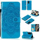 For Huawei Honor 30 Mandala Embossing Pattern Horizontal Flip PU Leather Case with Holder & Card Slots & Walle & Lanyard(Blue) - 1