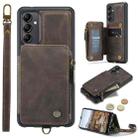 For Samsung Galaxy A14 5G CaseMe C20 Multifunctional RFID Leather Phone Case(Dark Coffee) - 1
