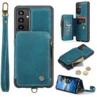 For Samsung Galaxy A34 5G CaseMe C20 Multifunctional RFID Leather Phone Case(Blue) - 1