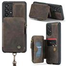 For Samsung Galaxy A53 CaseMe C20 Multifunctional RFID Leather Phone Case(Dark Coffee) - 1