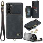 For Samsung Galaxy S23 5G CaseMe C20 Multifunctional RFID Leather Phone Case(Black) - 1