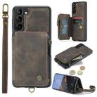 For Samsung Galaxy S23 5G CaseMe C20 Multifunctional RFID Leather Phone Case(Dark Coffee) - 1