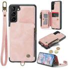 For Samsung Galaxy S23 5G CaseMe C20 Multifunctional RFID Leather Phone Case(Pink) - 1