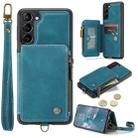 For Samsung Galaxy S23 5G CaseMe C20 Multifunctional RFID Leather Phone Case(Blue) - 1