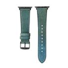 Crazy Horse Genuine Leather Watch Band For Apple Watch Series 9&8&7 41mm / SE 3&SE 2&6&SE&5&4 40mm / 3&2&1 38mm(Blue) - 1