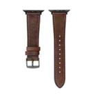 Crazy Horse Genuine Leather Watch Band For Apple Watch Series 8&7 41mm / SE 2&6&SE&5&4 40mm / 3&2&1 38mm(Chestnut) - 1
