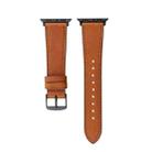 Crazy Horse Genuine Leather Watch Band For Apple Watch Series 8&7 41mm / SE 2&6&SE&5&4 40mm / 3&2&1 38mm(Orange Brown) - 1