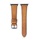 Crazy Horse Genuine Leather Watch Band For Apple Watch Series 8&7 41mm / SE 2&6&SE&5&4 40mm / 3&2&1 38mm(Brown) - 1