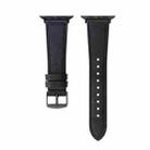 Crazy Horse Genuine Leather Watch Band For Apple Watch Ultra 49mm / Series 8&7 45mm / SE 2&6&SE&5&4 44mm / 3&2&1 42mm(Full Black) - 1