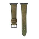 Crazy Horse Genuine Leather Watch Band For Apple Watch Ultra 49mm / Series 8&7 45mm / SE 2&6&SE&5&4 44mm / 3&2&1 42mm(Olive Green) - 1