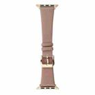 Silk Leather Watch Band For Apple Watch Series 8&7 41mm / SE 2&6&SE&5&4 40mm / 3&2&1 38mm(Lotus Pink) - 1