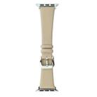 Silk Leather Watch Band For Apple Watch Series 8&7 41mm / SE 2&6&SE&5&4 40mm / 3&2&1 38mm(Apricot) - 1