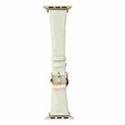 Silk Leather Watch Band For Apple Watch Series 8&7 41mm / SE 2&6&SE&5&4 40mm / 3&2&1 38mm(White) - 1