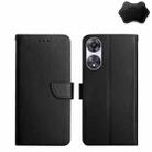 For OPPO Reno8 T 5G/A1 Pro 5G Genuine Leather Fingerprint-proof Flip Phone Case(Black) - 1