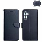 For Samsung Galaxy A24 4G Genuine Leather Fingerprint-proof Flip Phone Case(Blue) - 1