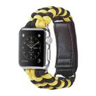 Paracord Plain Weave Hook And Loop Fastener Nylon Watch Band For Apple Watch Series 8&7 41mm / SE 2&6&SE&5&4 40mm / 3&2&1 38mm(Yellow) - 1