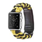 Paracord Plain Weave Hook And Loop Fastener Nylon Watch Band For Apple Watch Ultra 49mm / Series 8&7 45mm / SE 2&6&SE&5&4 44mm / 3&2&1 42mm(Yellow) - 1