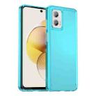 For Motorola Moto G73 Candy Series TPU Phone Case(Transparent Blue) - 1