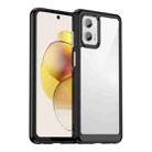 For Motorola Moto G73 Colorful Series Acrylic + TPU Phone Case(Black) - 1