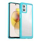 For Motorola Moto G73 Colorful Series Acrylic + TPU Phone Case(Transparent Blue) - 1