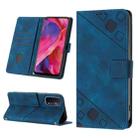 For OPPO A54 5G / A74 5G / A93 5G Skin-feel Embossed Leather Phone Case(Blue) - 1