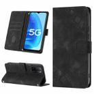 For OPPO A55s 5G Skin-feel Embossed Leather Phone Case(Black) - 1